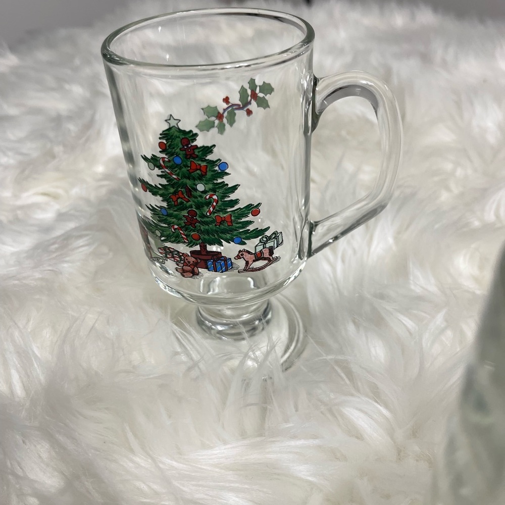Vintage Christmas tree glasses set of 4